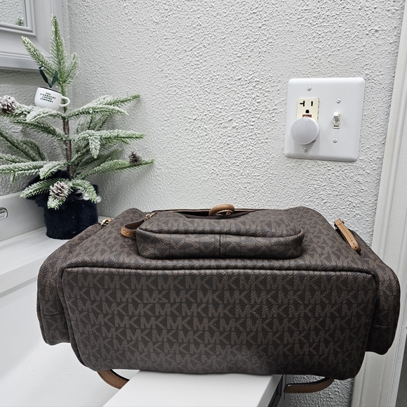 Michael Kors Abbey Signature Brown and Tan Backpack main image 2